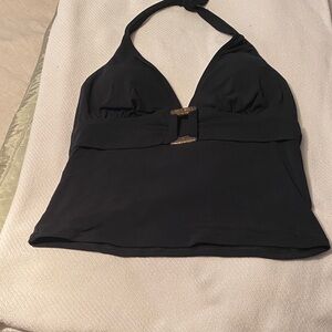 Anne Klein Black Halter Swim Top